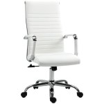 Sedia Da Ufficio Ergonomica Aosom Pelle Finta 54x62x104-114 cm Bianco