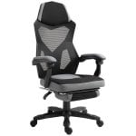 Sedia da ufficio Aosom ergonomica con poggiapiedi regolabile grigio