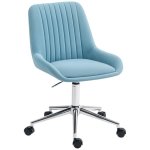 Sedia da scrivania Aosom regolabile silicone PU schiuma acciaio blu