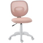Sedia da ufficio ergonomica girevole in tessuto a rete rosa Aosom
