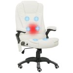 Sedia Da Ufficio Reclinabile Massaggiante Aosom Telecontrollo Lin Creme