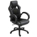 Sedia Gaming Aosom regolabile con funzione dondolo e ruote nera