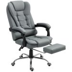 Sedia Da Ufficio Ergonomica Aosom 145 deg Poggiapiedi Grigio