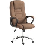 Sedia Da Ufficio Ergonomica Aosom Reclinabile Tessuto Lin Marrone