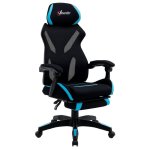 Sedia da Gaming Aosom con Supporto Lombare Tessuto Nero Blu