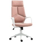 Sedia da Ufficio Aosom Rosa Seduta girevole Altezza regolabile