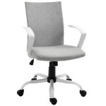 Sedia Ufficio Ergonomica Aosom Altezza Regolabile Grigio Chiaro