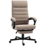 Sedia da Ufficio Aosom Altezza Regolabile Poggiapiedi Imbottita 68x67x109-119 cm Marrone