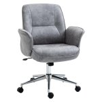 Sedia Da Ufficio Ergonomica Altezza Regolabile Rocking Aosom Grigio Chiaro
