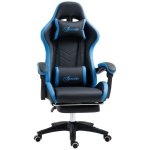 Sedia Gaming Aosom con altezza regolabile e schienale reclinabile blu nero