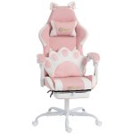 Sedia Gaming Aosom Rosa Ergonomica Reclinabile