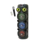 Colunas Inovalley Karaoke Bluetooth 1000W com microfone sem fios e luzes LED