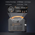 Estação de energia Newsmy S1210 1102.5Wh 3 portas AC, USB-C, USB-A Bateria LiMnFePO4 Carga rápida AC e solar