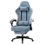 Silla gaming GTPLAYER Ergonómica azul claro con reposapiés y muelles de bolsillo