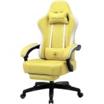 Silla gaming ergonómica GTPLAYER con soporte para pies y asiento de muelles amarillo