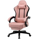 Silla Gaming GTPLAYER Ergonómica Tela Negra-Rosa con Soporte de Pies y Resorte de Bolsillo