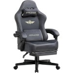 Cadeira Gaming GTPLAYER Cinzento Tecido 160deg Reposapés