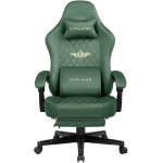 Silla Gaming GTPLAYER Ergonómica con Asiento de Muelles y Reposapiés - Tela Verde