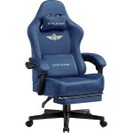 Chaise Gaming GTPLAYER avec dossier inclinable 150° et repose-pieds bleu
