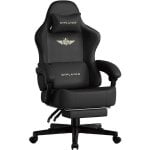 Silla gaming GTPLAYER con reclinación 150° y reposapiés negro