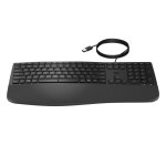 Clavier HP 485 Comfort à membrane avec touches programmables et repose-poignets, résistant aux éclaboussures