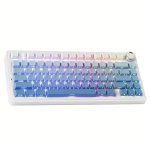 Teclado Aula F75 mecánico compacto 75% RGB tri-modo azul degradado