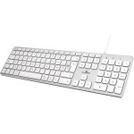 Tastatur Bluestork AZERTY Französisch Weiß USB/USB-C Leise mit Ziffernblock