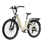 Bicicleta eletrica TTGO E-SUVO 250 W 48 V 15 Ah 27,5 polegadas bege