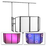 Cabina DJ Completa Vonyx DB7 + DB2 Estructura Soporte Pantalla Plegable Lycra