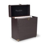 Maleta para discos de vinilo Audizio RC32 35 discos madera oscura
