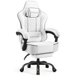 Fauteuil Gaming GTPLAYER Ajustable Blanc 150kg Support Lombaire