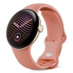 Google Pixel Watch 5 Bluetooth GPS NFC 41mm Ouro Caixa Bracelete Laranja S/M