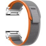 Bracelet montre Beline Wild Patch Loop Nylon Gris Orange compatible Garmin