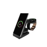 Estación de carga inalámbrica FIXED 3 en 1 USB-C carga rápida negra