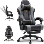 Chaise Gaming GTPLAYER Ergonomique Repose-pieds Support Lombaire Gris