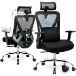 Silla Ergonómica GTPLAYER Oficina y Gaming Negra Reposacabezas 3D Soporte Lumbar