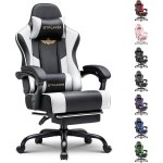 Chaise Gaming GTPLAYER Ergonomique avec Repose-pieds et Support Lombaire Blanc