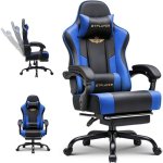Silla Gaming GTPLAYER Ergonómica con Reposapiés Reposacabezas y Soporte Lumbar Azul