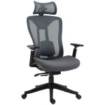 Cadeira de escritorio Vinsetto Malha Apoio de Cabeca Regulavel 70x66x120-128 cm Cinza