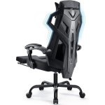 Chaise Gaming GTPLAYER avec Repose-pieds, Accoudoirs Synchronisés, Dossier Reclinable