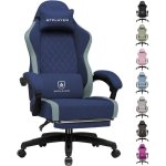 Silla Gaming GTPLAYER Ergonómica Transpirable con Reposapiés Azul
