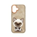 Nimmy Friends 3D Bestickte Hülle Braun Siamkatze für iPhone 17