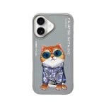 Nimmy Friends Little Hipster Man 3D Bestickte Hülle Grau für iPhone 17