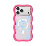 Cover Youngkit Wavy Silicone Rosa Neon con Laccio per iPhone 17 Pro MagSafe
