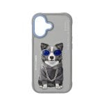 Funda Nimmy Friends Border Collie Gris 3D Bordée pour iPhone 16