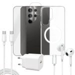 Pack Apokin 7 en 1 avec coque magnétique transparente pour Galaxy S24 Ultra