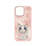 Funda para móvil Nimmy Big-eye Cute Pets 3D Bordada Rosa para iPhone 16 Pro