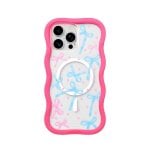 Capa Youngkit Wavy Silicone Rosa Néon Compatível MagSafe para iPhone 16 Pro