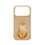 Nimmy Friends Lucky Fashion Series 3D Bestickte Hülle Braun Orange Tabby Katze für iPhone 17 Pro