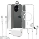 Pack Apokin 7 em 1 Capa Magnética Transparente e Acessórios para iPhone 16